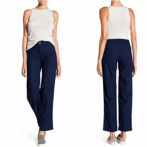 Vince Navy Cotton Patch Pocket High Rise Wide Leg Trousers coastal Sz 28